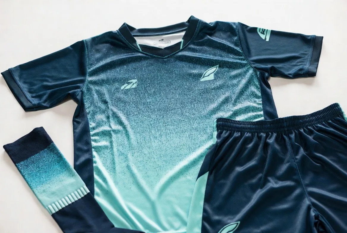 Blue green ocean wave sublimated jersey