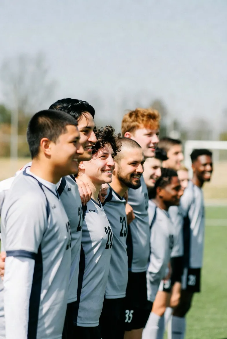 Team wearing premium custom soccer uniforms